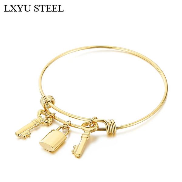 bangle stainless steel gold lock key charms diy bangles bracelet jewelry makings wholesale, Black
bangle stainless steel gold lock key charms diy bangles bracelet jewelry makings wholesale, Black