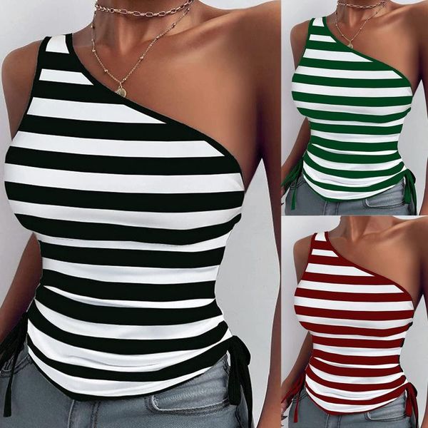 women's tanks & camis one shoulder bodysuit basic camisoles striped print casual sleeveless bandage two side summer tank slim fit, White
women's tanks & camis one shoulder bodysuit basic camisoles striped print casual sleeveless bandage two side summer tank slim fit, White