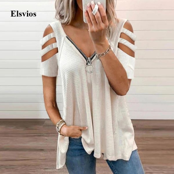 women's t-shirt women fashion v-neck zipper tee 2021 spring summer short sleeve hollow out female solid loose t streetwear 5x, White
women's t-shirt women fashion v-neck zipper tee 2021 spring summer short sleeve hollow out female solid loose t streetwear 5x, White
