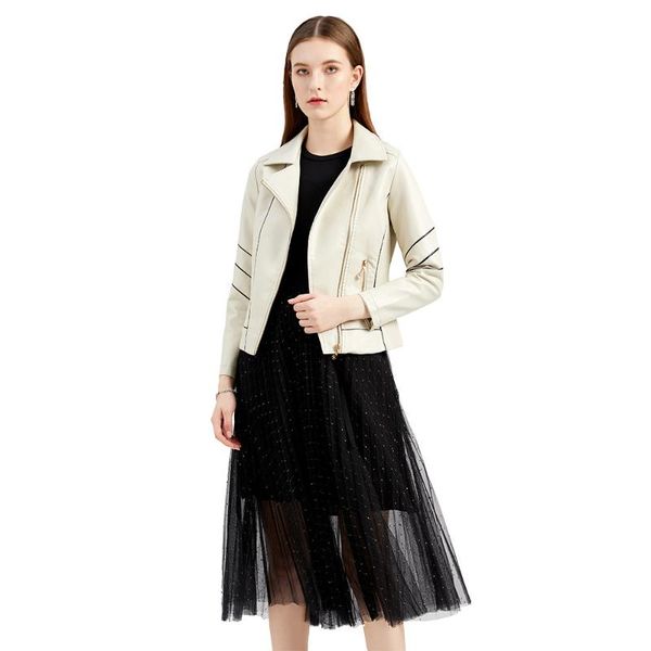 women's jackets fashion women pu leather zipper 2021 spring autumn long sleeve turn-down collar motor biker outerwear coat streetwear, Black;brown
women's jackets fashion women pu leather zipper 2021 spring autumn long sleeve turn-down collar motor biker outerwear coat streetwear, Black;brown