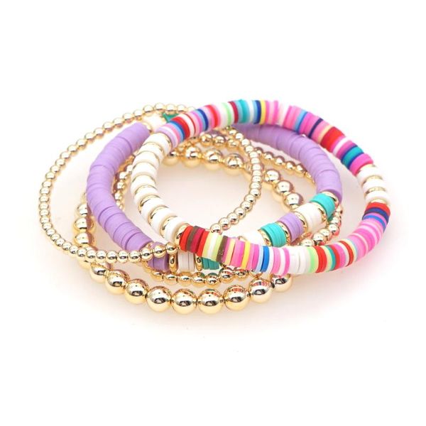 beaded, strands shinus 5pcs/set multicolor heishi bracelets for women gold color beaded bracelet clay beads elastic boho pulseras party jewe, Black
beaded, strands shinus 5pcs/set multicolor heishi bracelets for women gold color beaded bracelet clay beads elastic boho pulseras party jewe, Black