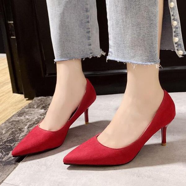 dress shoes fashion ol office ladies faux suede high heels woman pointed toe basic pumps wedding zapatos mujer, Black
dress shoes fashion ol office ladies faux suede high heels woman pointed toe basic pumps wedding zapatos mujer, Black