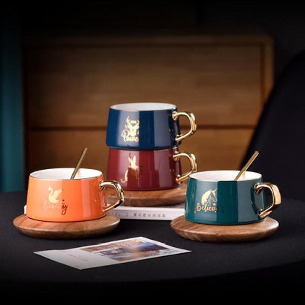 cups & saucers luxury ceramic coffee cup 260ml gold handle european tea with wooden saucer wedding anniversary gift
cups & saucers luxury ceramic coffee cup 260ml gold handle european tea with wooden saucer wedding anniversary gift