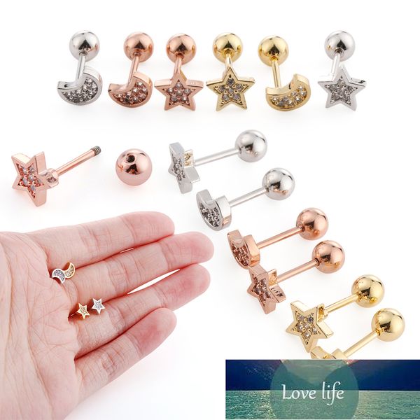 2pcs ear piercing cartilage helix lip body labret cz crystal 16g star moon barbell bar earrings surgical steel ear studs factory price exper, Silver
2pcs ear piercing cartilage helix lip body labret cz crystal 16g star moon barbell bar earrings surgical steel ear studs factory price exper, Silver