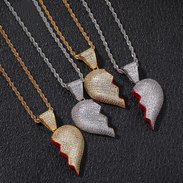 pendant necklaces hip hop cz cubic zirconia bling out broken heart two bff lovers pendants necklace men rapper jewelry with 24" rope, Silver
pendant necklaces hip hop cz cubic zirconia bling out broken heart two bff lovers pendants necklace men rapper jewelry with 24" rope, Silver