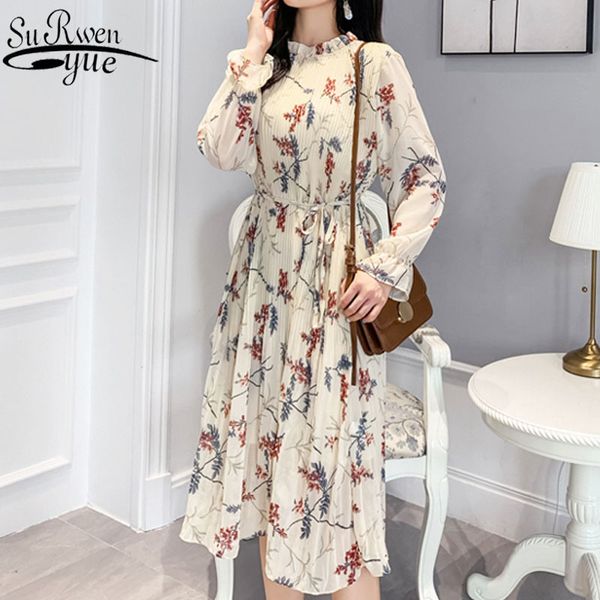 pleated mid-calf chiffon dress women spring floral femal loose joker long sleeve es flare 7150 50 210427, Black;gray
pleated mid-calf chiffon dress women spring floral femal loose joker long sleeve es flare 7150 50 210427, Black;gray