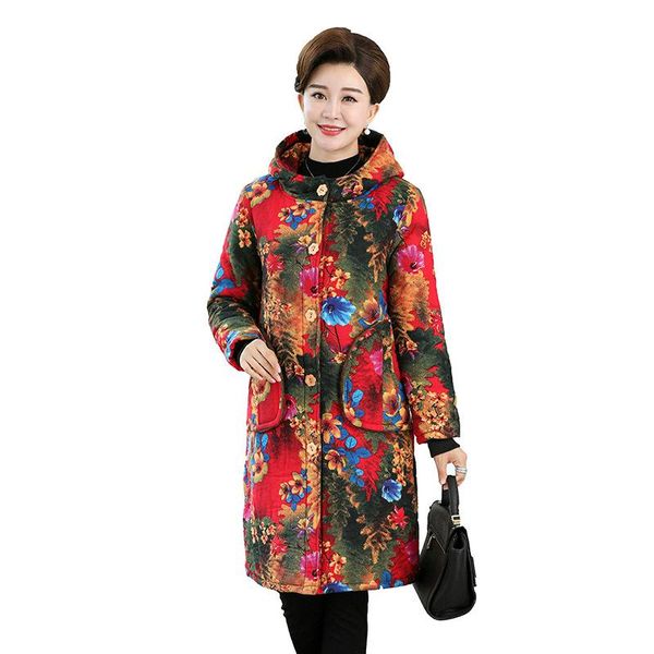 women's trench coats plus size xl-6xl winter cotton parkas women flocking thicken hooded print jackets middle aged female vintage long, Tan;black
women's trench coats plus size xl-6xl winter cotton parkas women flocking thicken hooded print jackets middle aged female vintage long, Tan;black