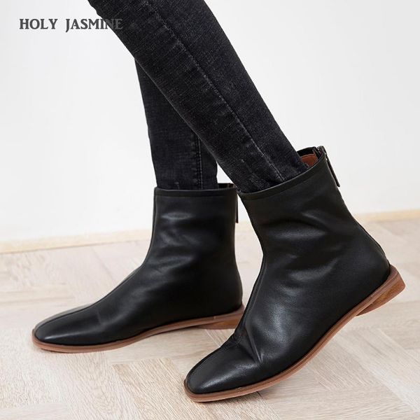 boots genuine leather slip-on ankle 2cm low square heels elastic toe office women shoes black 2021 spring/autumn
boots genuine leather slip-on ankle 2cm low square heels elastic toe office women shoes black 2021 spring/autumn