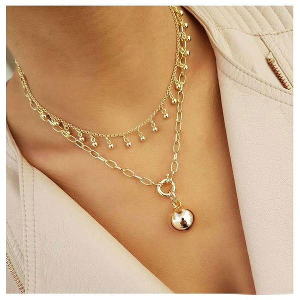 pendant necklaces phyanic trendy vintage alloy ball chokers necklace box chain double-layer collana for women jewelry gift wholesale, Silver
pendant necklaces phyanic trendy vintage alloy ball chokers necklace box chain double-layer collana for women jewelry gift wholesale, Silver
