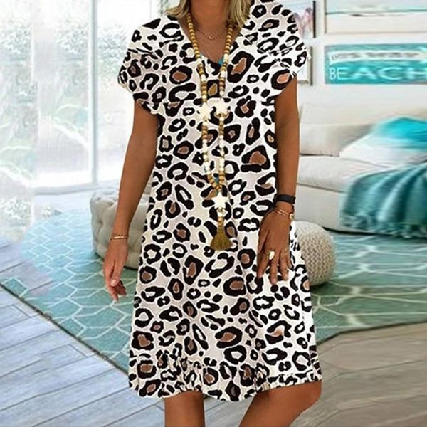h30 cleopard loose womens skirts plus size dress casual boho leopard print v neck short sleeve vacation large mini dresses, Black
h30 cleopard loose womens skirts plus size dress casual boho leopard print v neck short sleeve vacation large mini dresses, Black