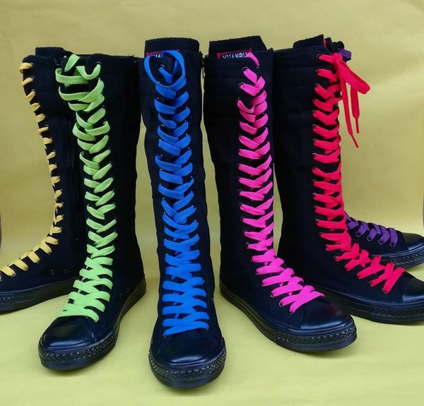 boots women 2021 spring high long tube cheerleaders dance shoes front tie side zipper canvas casual female flat with, Black
boots women 2021 spring high long tube cheerleaders dance shoes front tie side zipper canvas casual female flat with, Black