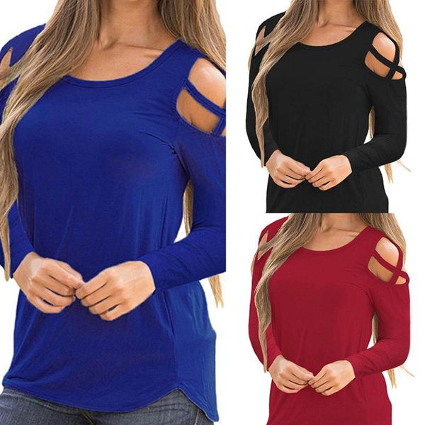 women's t-shirt klv women long sleeve t-shirts strappy cold shoulder solid plus size feminine fashion 2021 arrive clothes, White
women's t-shirt klv women long sleeve t-shirts strappy cold shoulder solid plus size feminine fashion 2021 arrive clothes, White