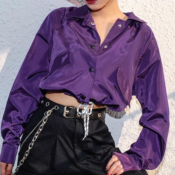 lucyever coats and jackets women 2021 autumn turn-down collar button short jacket woman drawstring long sleeve purple mujer women's, Black;brown
lucyever coats and jackets women 2021 autumn turn-down collar button short jacket woman drawstring long sleeve purple mujer women's, Black;brown