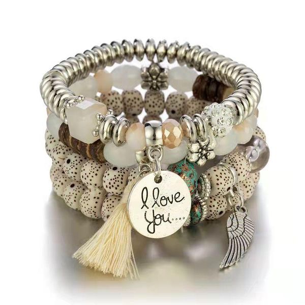 link, chain bohemian southeast asian bracelet creative women's jewelry tassel multilayer beaded fashion, Black
link, chain bohemian southeast asian bracelet creative women's jewelry tassel multilayer beaded fashion, Black