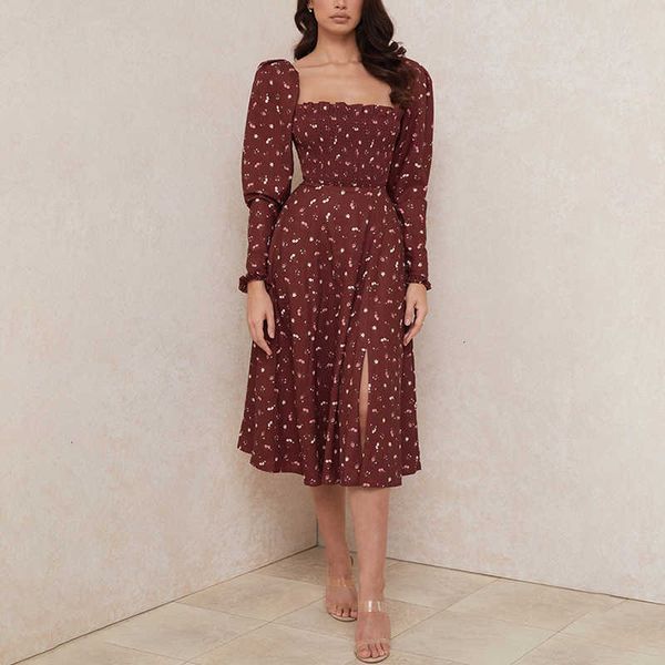 casual dresses women spring floral print split chic collar pleated slim female petal sleeve high waist midi party vestidos o6kh, Black;gray
casual dresses women spring floral print split chic collar pleated slim female petal sleeve high waist midi party vestidos o6kh, Black;gray
