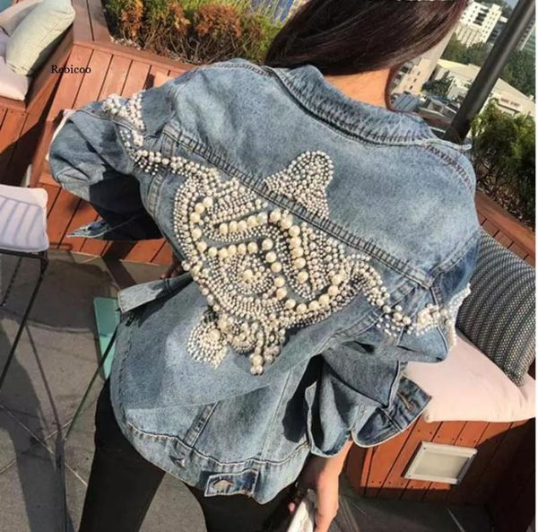 women's jackets bead embellished denim jacket women cotton winte coat bomber vintage pearl outwear, Black;brown
women's jackets bead embellished denim jacket women cotton winte coat bomber vintage pearl outwear, Black;brown