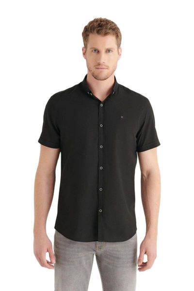 men's casual shirts slim fit short sleeve shirt smooth material standard-fit plain buttoned collar voile, White;black
men's casual shirts slim fit short sleeve shirt smooth material standard-fit plain buttoned collar voile, White;black