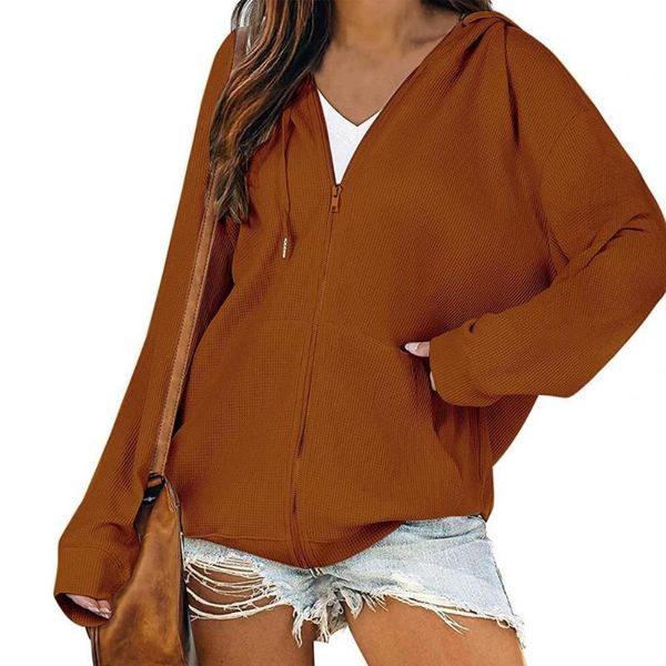 women's hoodies & sweatshirts women hoodie solid color long sleeve autumn winter hooded loose zipper closure drawstring sweatshirt, Black
women's hoodies & sweatshirts women hoodie solid color long sleeve autumn winter hooded loose zipper closure drawstring sweatshirt, Black