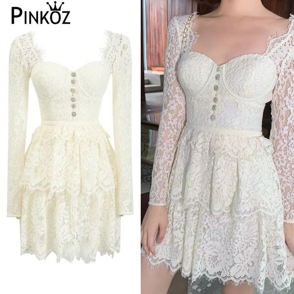 celebrity style midi dress waist lace hollow out white black square collar long sleeve party za 210421
celebrity style midi dress waist lace hollow out white black square collar long sleeve party za 210421