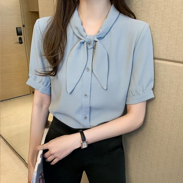 women's blouses & shirts 2021fashion female elegant bow tie chiffon casual shirt office ladies blouse summer for women, White
women's blouses & shirts 2021fashion female elegant bow tie chiffon casual shirt office ladies blouse summer for women, White