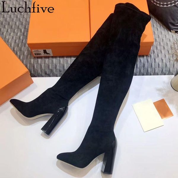 elastic ladies boots pointy toe shoes woman chunky high heels women's runway black sapatos feminina
elastic ladies boots pointy toe shoes woman chunky high heels women's runway black sapatos feminina