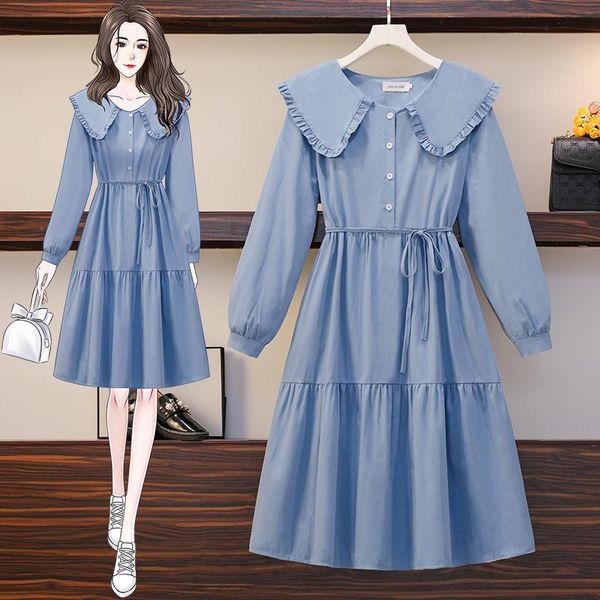 casual dresses blue long sleeved midi plus large size oversize korean fashion kawaii women's elegant autumn 2021 clothing sukienka, Black;gray
casual dresses blue long sleeved midi plus large size oversize korean fashion kawaii women's elegant autumn 2021 clothing sukienka, Black;gray
