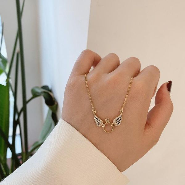 pendant necklaces 2021 fashion stainless steel angel wing for women girl gold color titanium choker necklace, Silver
pendant necklaces 2021 fashion stainless steel angel wing for women girl gold color titanium choker necklace, Silver