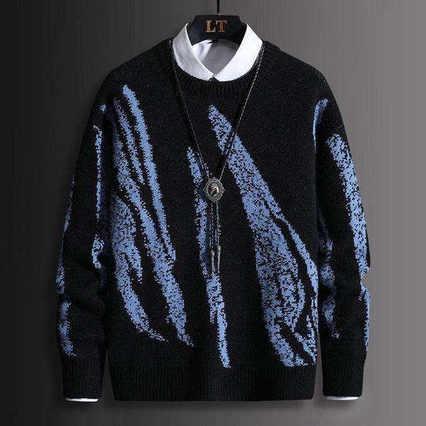 men's sweaters 2021 fall round neck pullover coral fleece sweater, White;black
men's sweaters 2021 fall round neck pullover coral fleece sweater, White;black