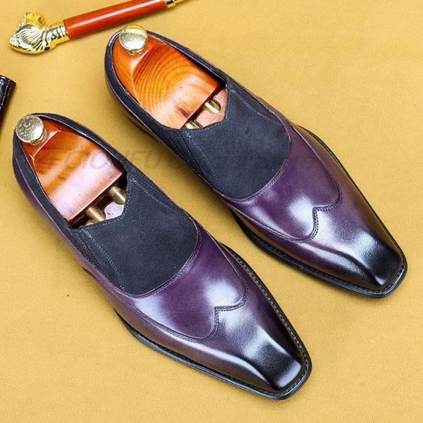 dress shoes brand designer men genuine leather suede splicing fashion men's brown purple office party formal mens it0t, Black
dress shoes brand designer men genuine leather suede splicing fashion men's brown purple office party formal mens it0t, Black