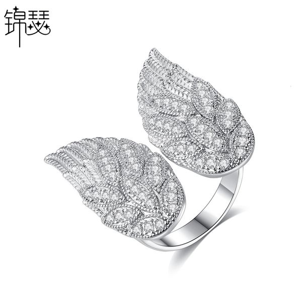 925 sterling silverboutique zirconium diamond ring snow feather south korea creative fashion copper inlaid personalized wings women's o, Golden;silver
925 sterling silverboutique zirconium diamond ring snow feather south korea creative fashion copper inlaid personalized wings women's o, Golden;silver