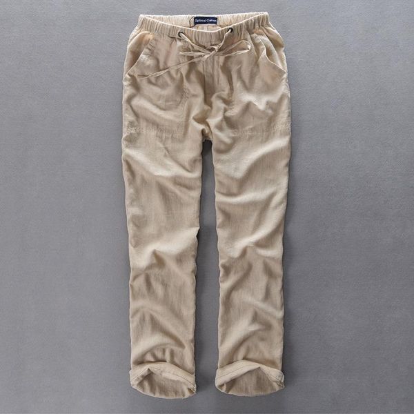 male summer straight fluid linen pants loose casual thin solid color men trousers men's, Black
male summer straight fluid linen pants loose casual thin solid color men trousers men's, Black