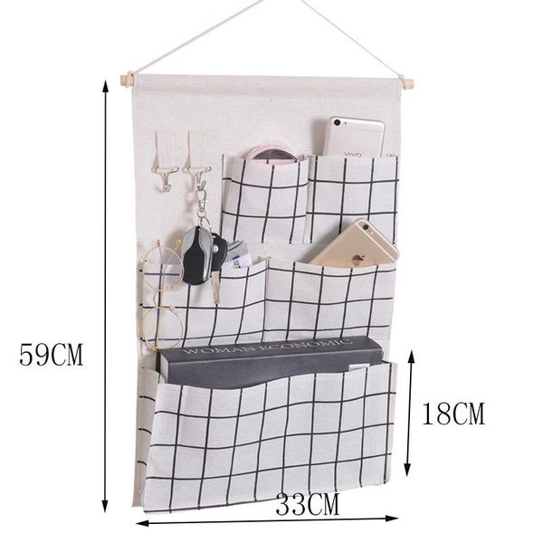 storage bags household plaid hanging bag wall closet with 5 pockets and 2 hooks bathroom organizer 33*59cm
storage bags household plaid hanging bag wall closet with 5 pockets and 2 hooks bathroom organizer 33*59cm