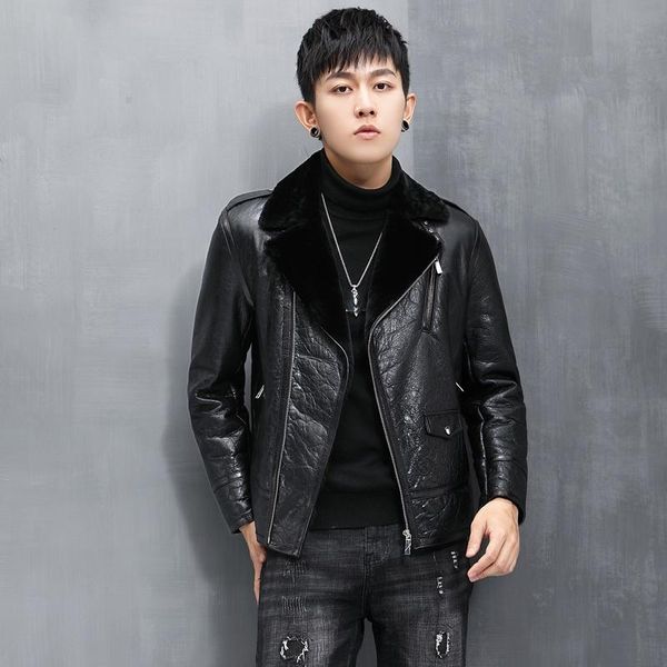men's leather & faux winter natural fur coat genuine sheepskin jacket male black jackets man's clothing casacas para hombre
men's leather & faux winter natural fur coat genuine sheepskin jacket male black jackets man's clothing casacas para hombre