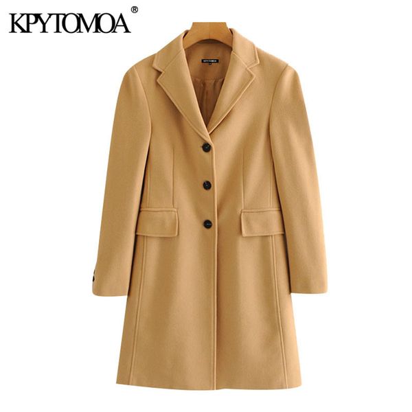 women fashion single breasted jackets woolen coat vintage long sleeve back vents female outerwear chic overcoat 210416, Black
women fashion single breasted jackets woolen coat vintage long sleeve back vents female outerwear chic overcoat 210416, Black