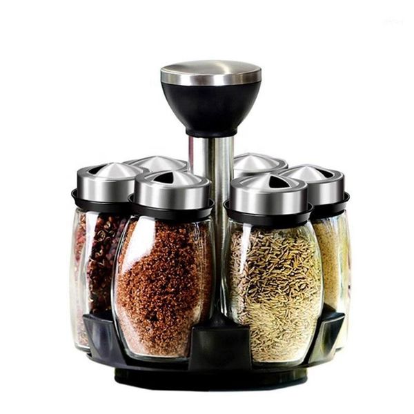 7pcs/set seasoning bottle glass cruet condiment spice jars set rotating salt pepper shakers storage tank kitchen tool bottles &
7pcs/set seasoning bottle glass cruet condiment spice jars set rotating salt pepper shakers storage tank kitchen tool bottles &