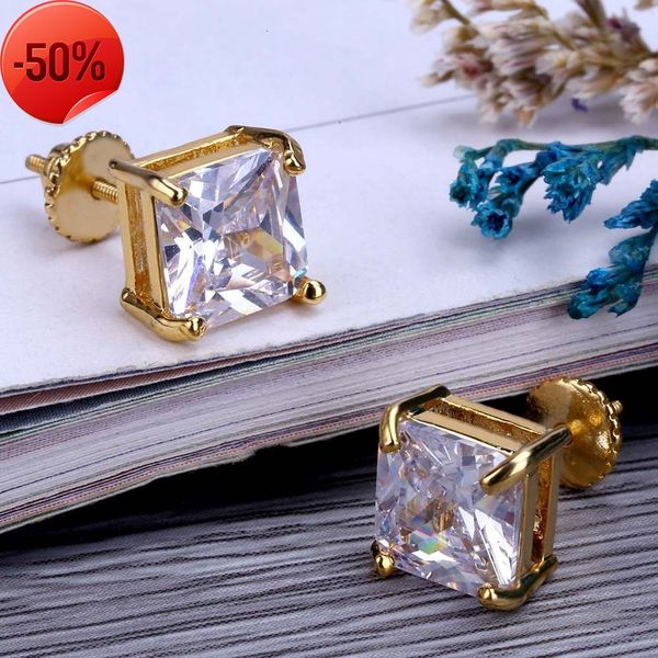new gold plated micro inlaid square zircon threaded earrings hiphop 6 mm, Golden
new gold plated micro inlaid square zircon threaded earrings hiphop 6 mm, Golden