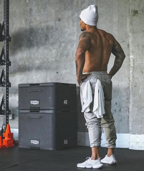 men's pants fashion european and american sports trousers cotton training elastic rope, Black
men's pants fashion european and american sports trousers cotton training elastic rope, Black