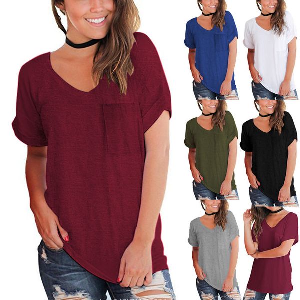 2021 short sve t-shirt women's summer new stitching hem sve v-neck casual top, White
2021 short sve t-shirt women's summer new stitching hem sve v-neck casual top, White
