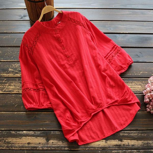women's blouses & shirts 6072 summer women casual loose stand collar half sleeve shirt blouse mori girl cotton hollow out lace pullover, White 
women's blouses & shirts 6072 summer women casual loose stand collar half sleeve shirt blouse mori girl cotton hollow out lace pullover, White