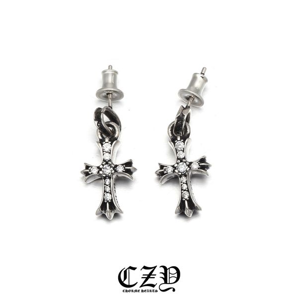 backs earrings cross diamond men's and women's single side s925 sterling silver fashion minority personality creativity, White
backs earrings cross diamond men's and women's single side s925 sterling silver fashion minority personality creativity, White
