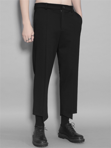 men's pants autumn pure color british style irregular legs stereo casual large straight tube pencil, Black
men's pants autumn pure color british style irregular legs stereo casual large straight tube pencil, Black