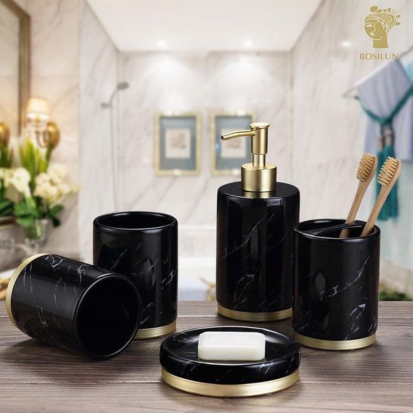 bath accessory set bathroom supplies marble pattern ceramic wash el toothbrush holder mouthwash cup five-piece
bath accessory set bathroom supplies marble pattern ceramic wash el toothbrush holder mouthwash cup five-piece