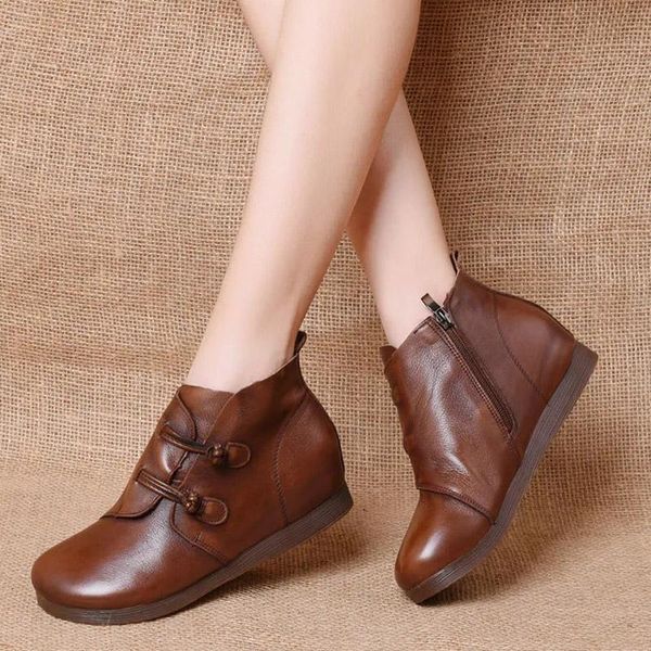 boots the first layer of cowhide folk style literary retro all-match casual leather handmade soft bottom flat, Black
boots the first layer of cowhide folk style literary retro all-match casual leather handmade soft bottom flat, Black