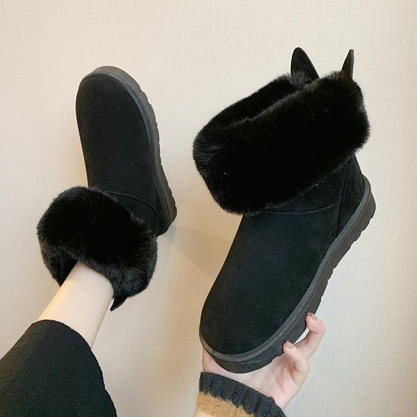 boots 2021 women winter snow botas femininas flat waterproof warm thick plush ankle for platform shoes, Black
boots 2021 women winter snow botas femininas flat waterproof warm thick plush ankle for platform shoes, Black