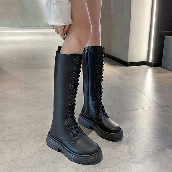 boots pu leather knee-high women 2021 lace-up zip med heels autumn botas woman classic black thick platform high
boots pu leather knee-high women 2021 lace-up zip med heels autumn botas woman classic black thick platform high