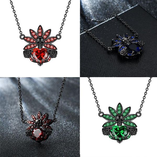 pendant necklaces gothic skull heart crystal zircon chokers for women's wedding jewelry drop, Silver
pendant necklaces gothic skull heart crystal zircon chokers for women's wedding jewelry drop, Silver