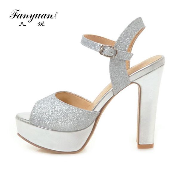 fanyuan women sandals glitter elegant square heel platform shoes open toe concise roman zapatos mujer, Black
fanyuan women sandals glitter elegant square heel platform shoes open toe concise roman zapatos mujer, Black