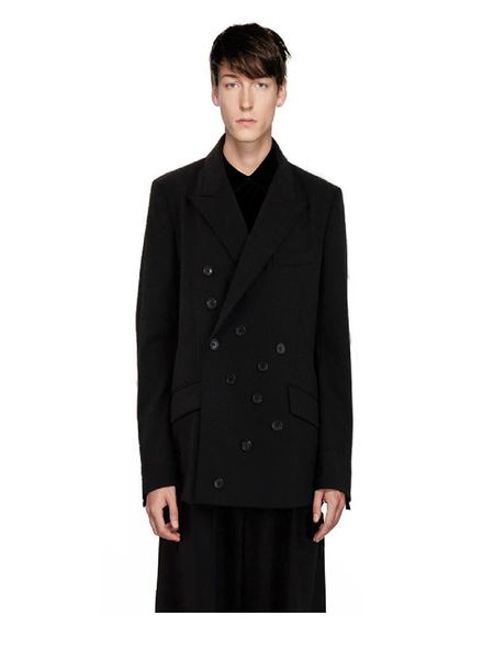 men's suits & blazers multi-button deconstructed worsted casual suit black jacket, White;black
men's suits & blazers multi-button deconstructed worsted casual suit black jacket, White;black