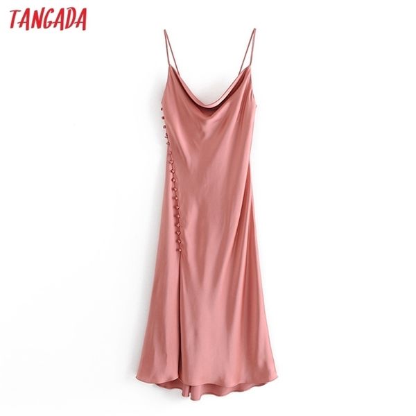 tangada women pink satin side buttons party dress strap adjust females midi dresses vestidos qn35 210409, Black;gray
tangada women pink satin side buttons party dress strap adjust females midi dresses vestidos qn35 210409, Black;gray