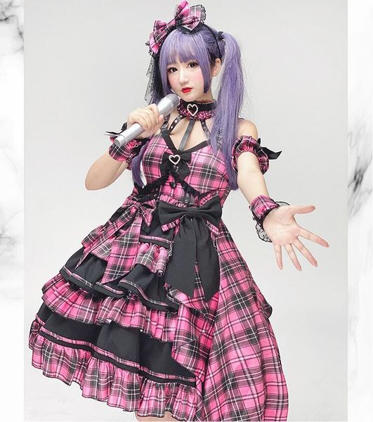 casual dresses harajuku gothic women fashion asymmetric bow pink plaid dress female lolita temperament slim sweet kawaii cool girl, Black;gray
casual dresses harajuku gothic women fashion asymmetric bow pink plaid dress female lolita temperament slim sweet kawaii cool girl, Black;gray